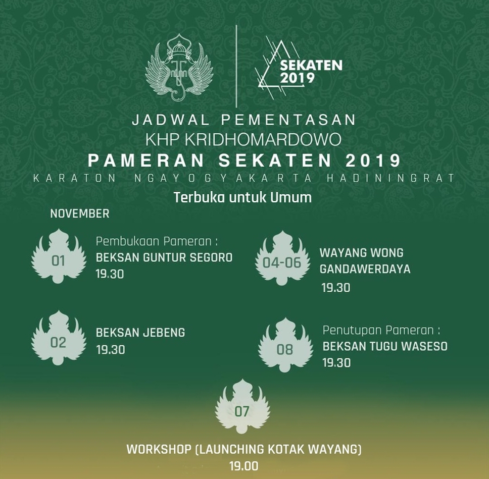 Jadwal Pementasan Kridhomardowo Sekaten 2019