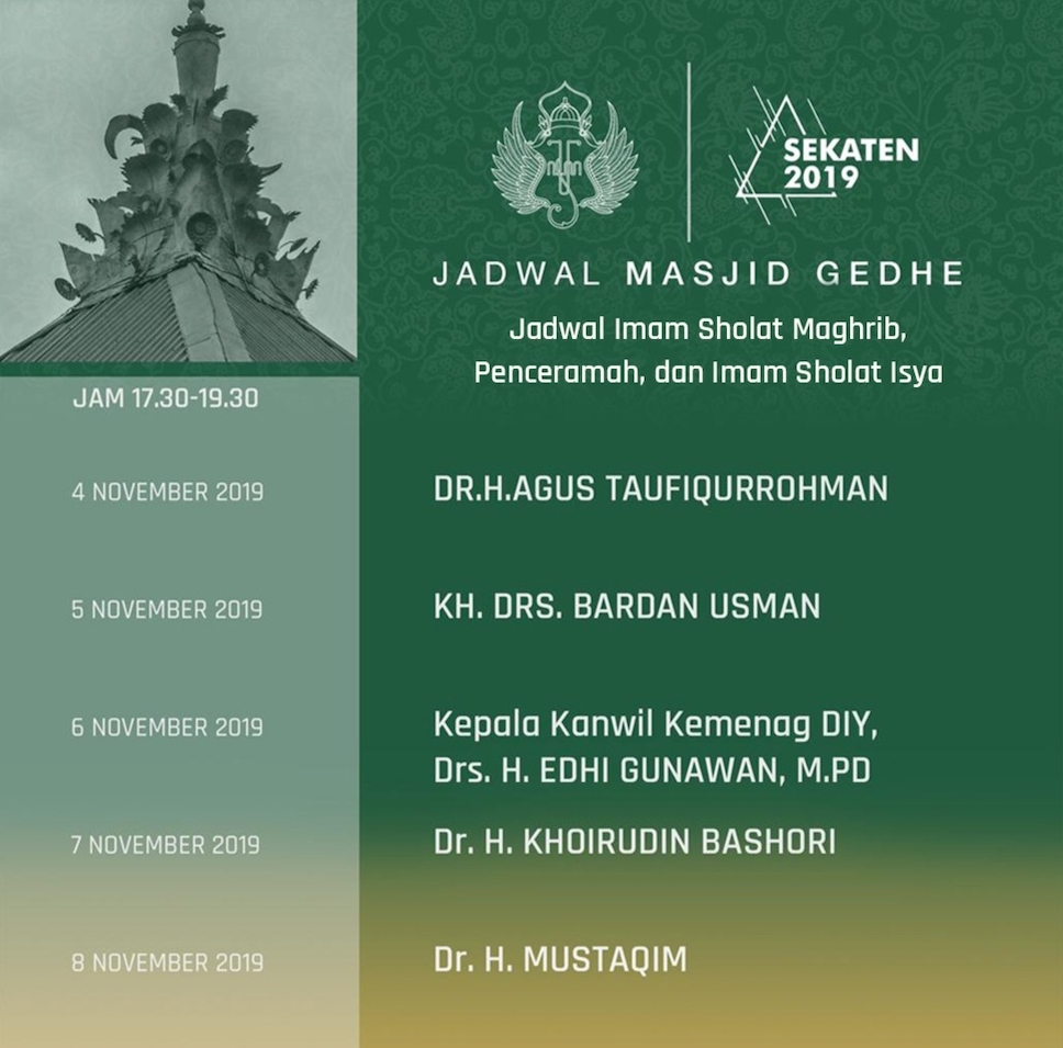 Jadwal Pengajian Masjid Gedhe